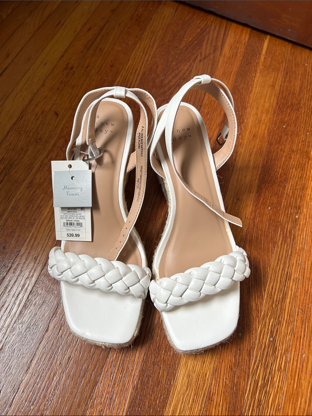 White Braided Strap Women’s Sandals - A New Day
